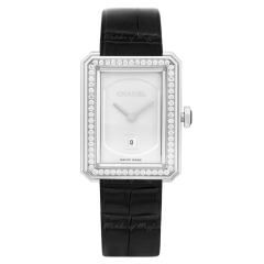 Chanel Boy-Friend Medium White Gold Diamonds H4470