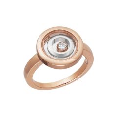 Chopard Happy Spirit Rose and White Gold Diamond Ring Size 52 828230-9009